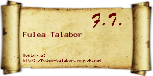 Fulea Talabor névjegykártya